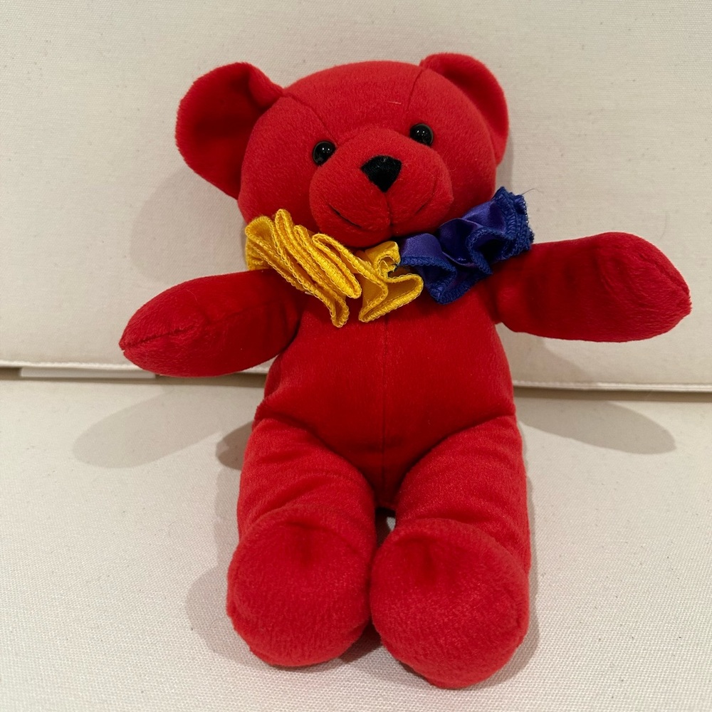 Vintage Applause Red Teddy Bear with Puffed Collar